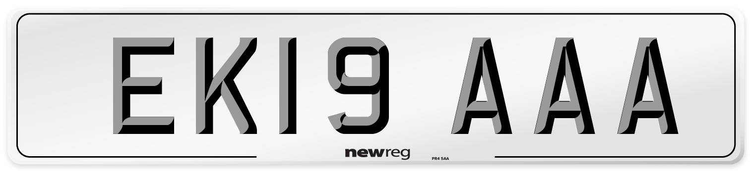 EK19 AAA Number Plate from New Reg
